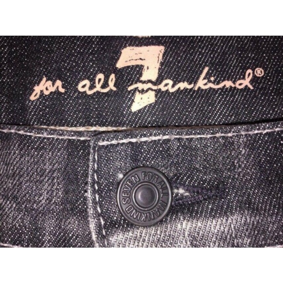 7 for all Mankind W30 Fur Cuffs Denim Capri - Picture 2 of 8